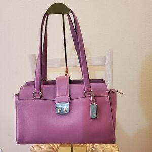 Coach Avery Carryall Crossgrain Leather Embossed Trim Primrose/Silver Hardware